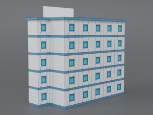 low poly cartoon hospital Modelo 3D