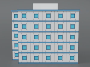 low poly cartoon hospital 3D Model
