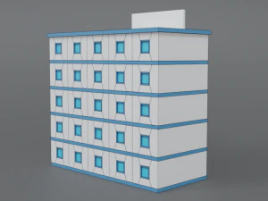 low poly cartoon hospital 3D Model