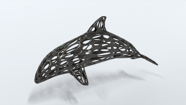 dolphin voronoi statue Model 3D .c4d .max .obj .3ds .fbx .stl .blend 