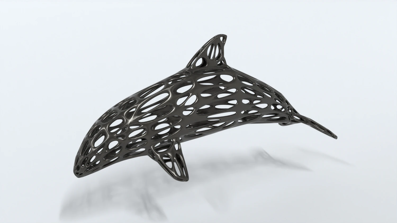 dolphin voronoi statue 3D Model .c4d .max .obj .3ds .fbx .stl .blend