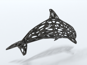 dolphin voronoi statue Model 3D