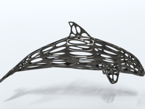 dolphin voronoi statue Model 3D