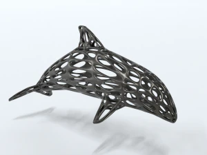 dolphin voronoi statue 3D Model