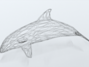 dolphin voronoi statue Model 3D