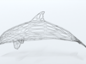 dolphin voronoi statue Model 3D