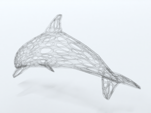 dolphin voronoi statue Model 3D
