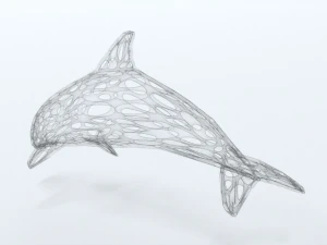 dolphin voronoi statue 3D Model
