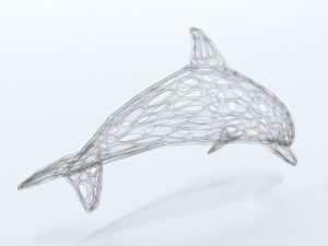dolphin voronoi statue Model 3D