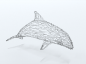 dolphin voronoi statue Model 3D