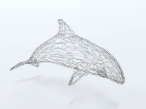 dolphin voronoi statue 3D Model