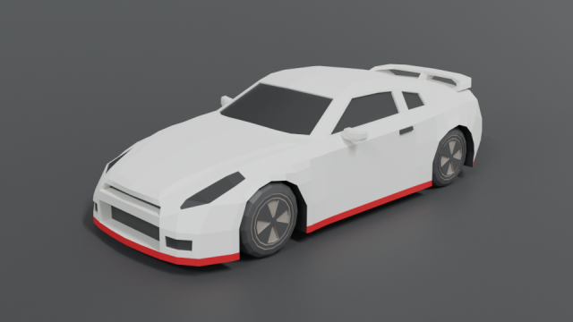 low poly cartoon sports car 3D 모델 .c4d .max .obj .3ds .fbx .stl .blend 