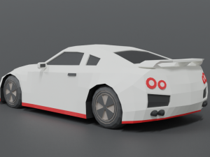 low poly cartoon sports car 3D 모델