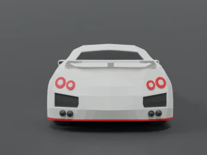 low poly cartoon sports car 3D Model