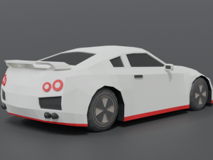 low poly cartoon sports car 3D 모델