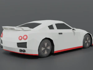 low poly cartoon sports car 3D Model