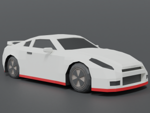 low poly cartoon sports car 3D 모델
