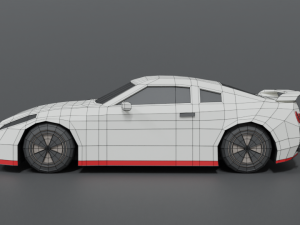 low poly cartoon sports car 3D 모델