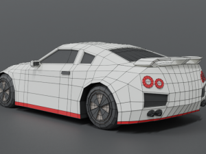 low poly cartoon sports car 3D 모델
