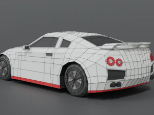 low poly cartoon sports car 3D Model