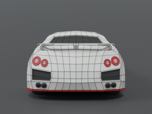 low poly cartoon sports car 3D 모델