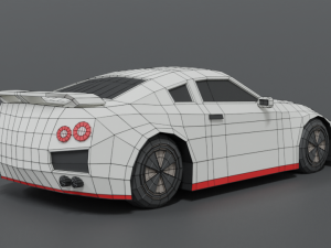 low poly cartoon sports car 3D 모델