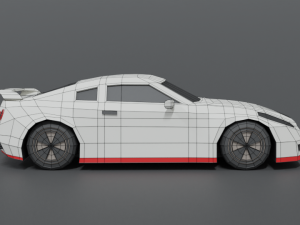 low poly cartoon sports car 3D 모델