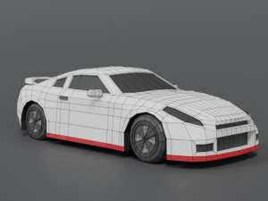 low poly cartoon sports car 3D 모델
