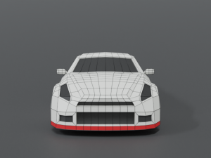 low poly cartoon sports car 3D 모델