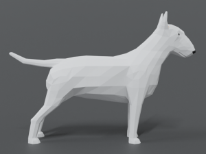 low poly cartoon bull terrier 3D Модель
