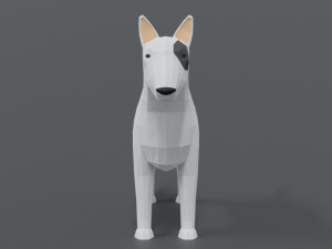 low poly cartoon bull terrier 3D Модель
