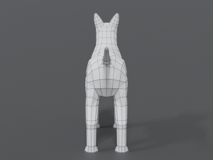 low poly cartoon bull terrier 3D Модель