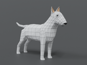 low poly cartoon bull terrier 3D Модель