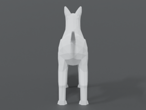 low poly cartoon bull terrier 3D Модель