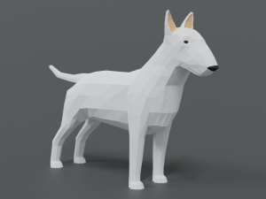 low poly cartoon bull terrier 3D Модель