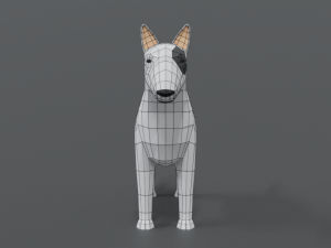 low poly cartoon bull terrier 3D Модель