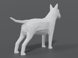 low poly cartoon bull terrier 3D Модель
