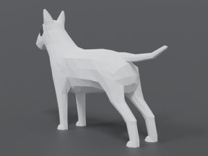 low poly cartoon bull terrier 3D Модель