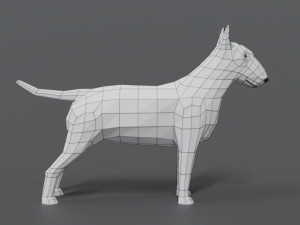 low poly cartoon bull terrier 3D Модель