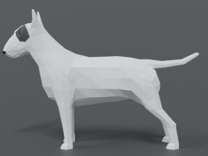 low poly cartoon bull terrier 3D Модель