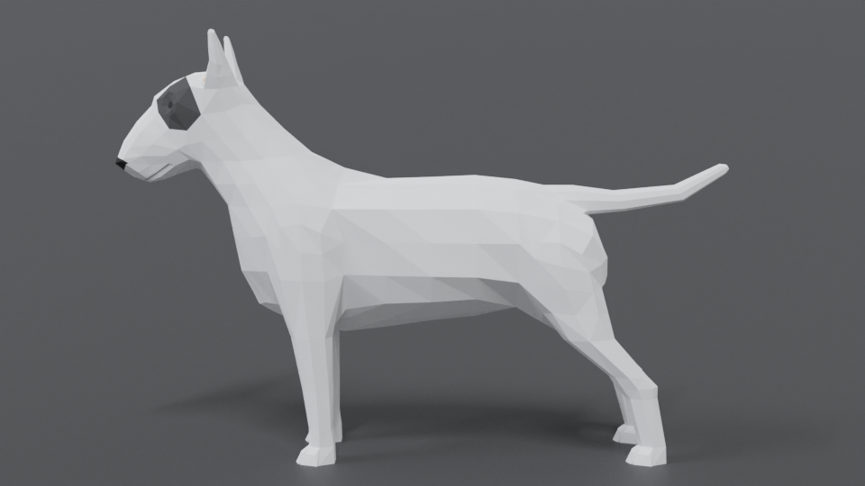 low poly cartoon bull terrier 3D Model in Dog 3DExport