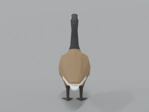 low poly cartoon canada goose 3D Model