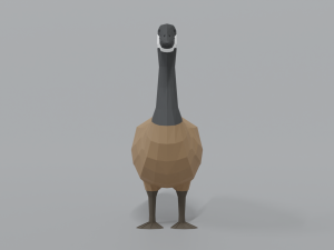 low poly cartoon canada goose Model 3D