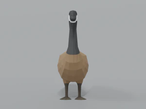 low poly cartoon canada goose 3D Model