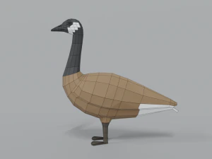 low poly cartoon canada goose 3D Model