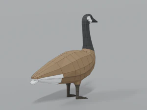 low poly cartoon canada goose 3D Model
