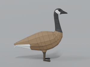 low poly cartoon canada goose Model 3D