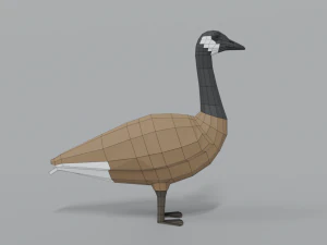 low poly cartoon canada goose 3D Model