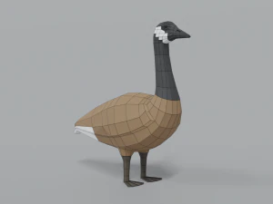 low poly cartoon canada goose 3D Model
