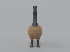 low poly cartoon canada goose Model 3D